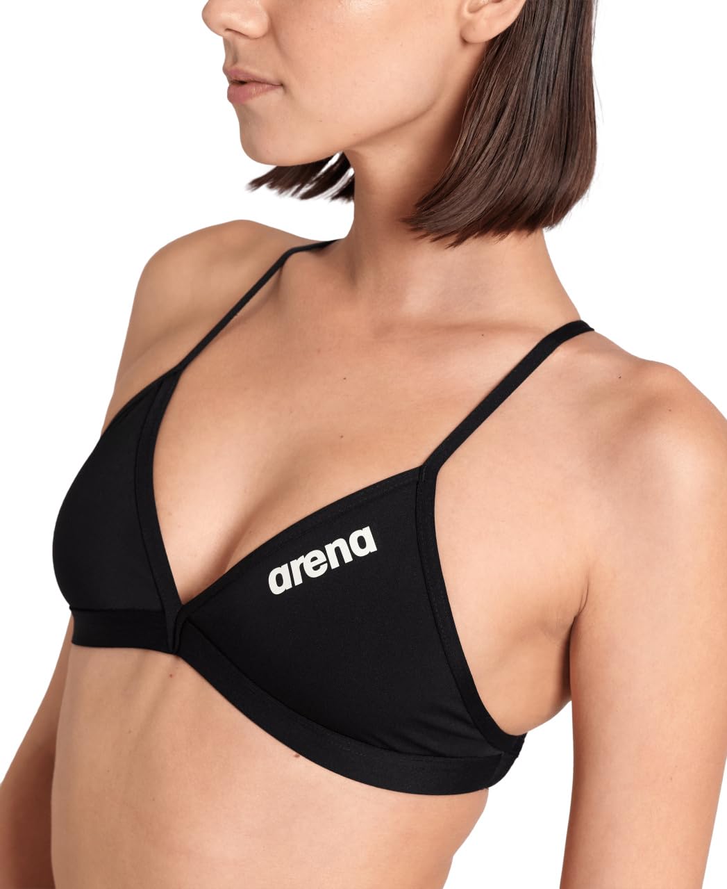 arena Performance Team Solid damska górna część bikini na basen, szybkoschnąca górna część z tkaniny arena MaxFit Eco o maksymalnej odporności na chlor i słoną wodę, ochrona przed promieniowaniem UV
