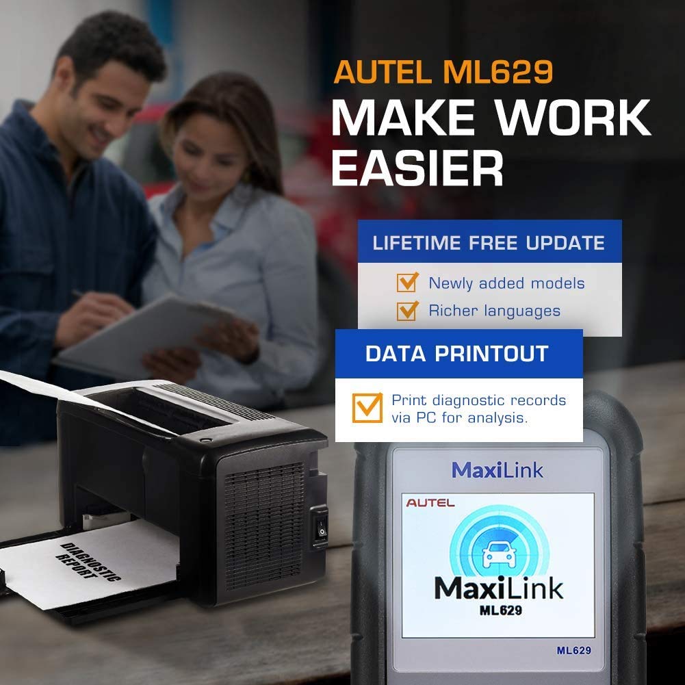 Autel Maxilink ML629 OBD2 Scanner Diagnostica Auto OBDII Trasmissione del Motore SRS ABS Ricerca DTC Prova Pronta