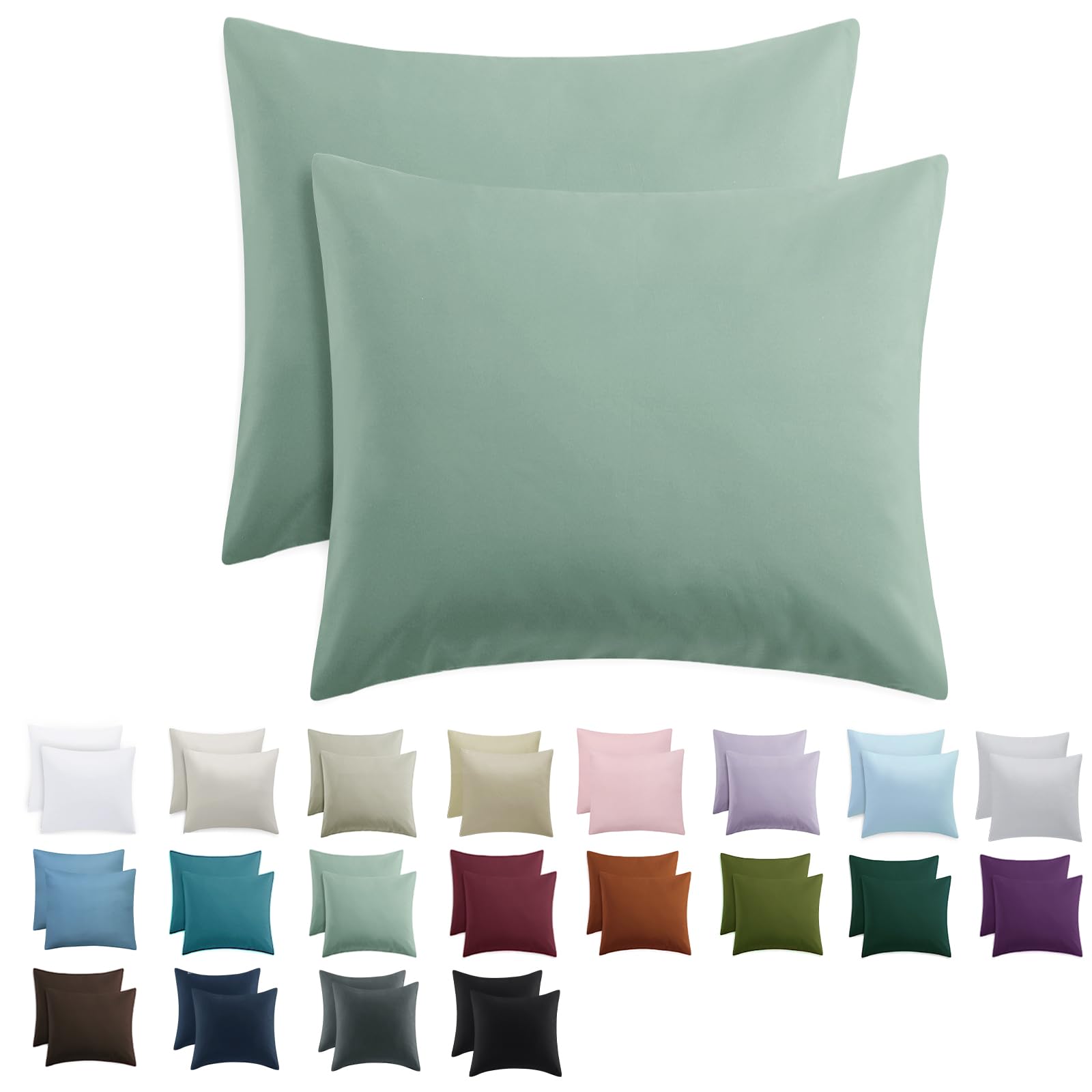 Tifschlaf Kissenbezug 2er Set - Kopfkissenbezug mit Reißverschluss aus Mikrofaser Weich, Pillow Case
