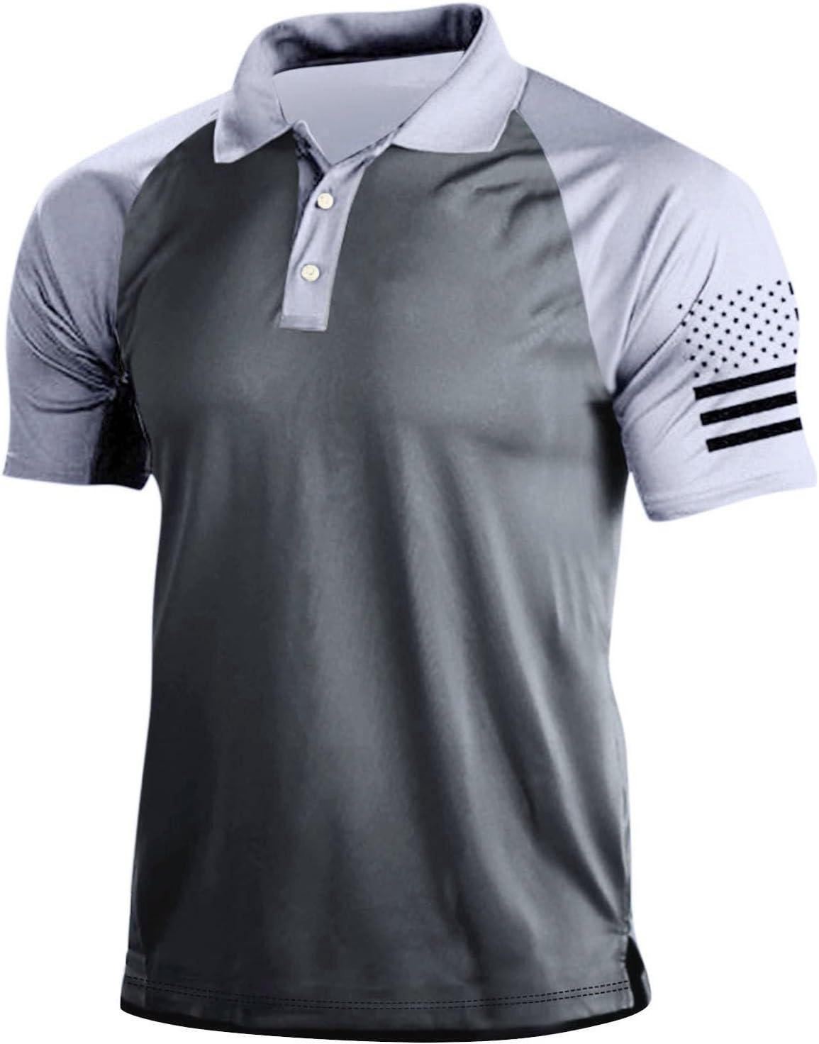 Mens Polo Shirt Short Sleeve American Flag Patriotic Tactical T-Shirt Independence Day Tops Golf Work Tees Shirts