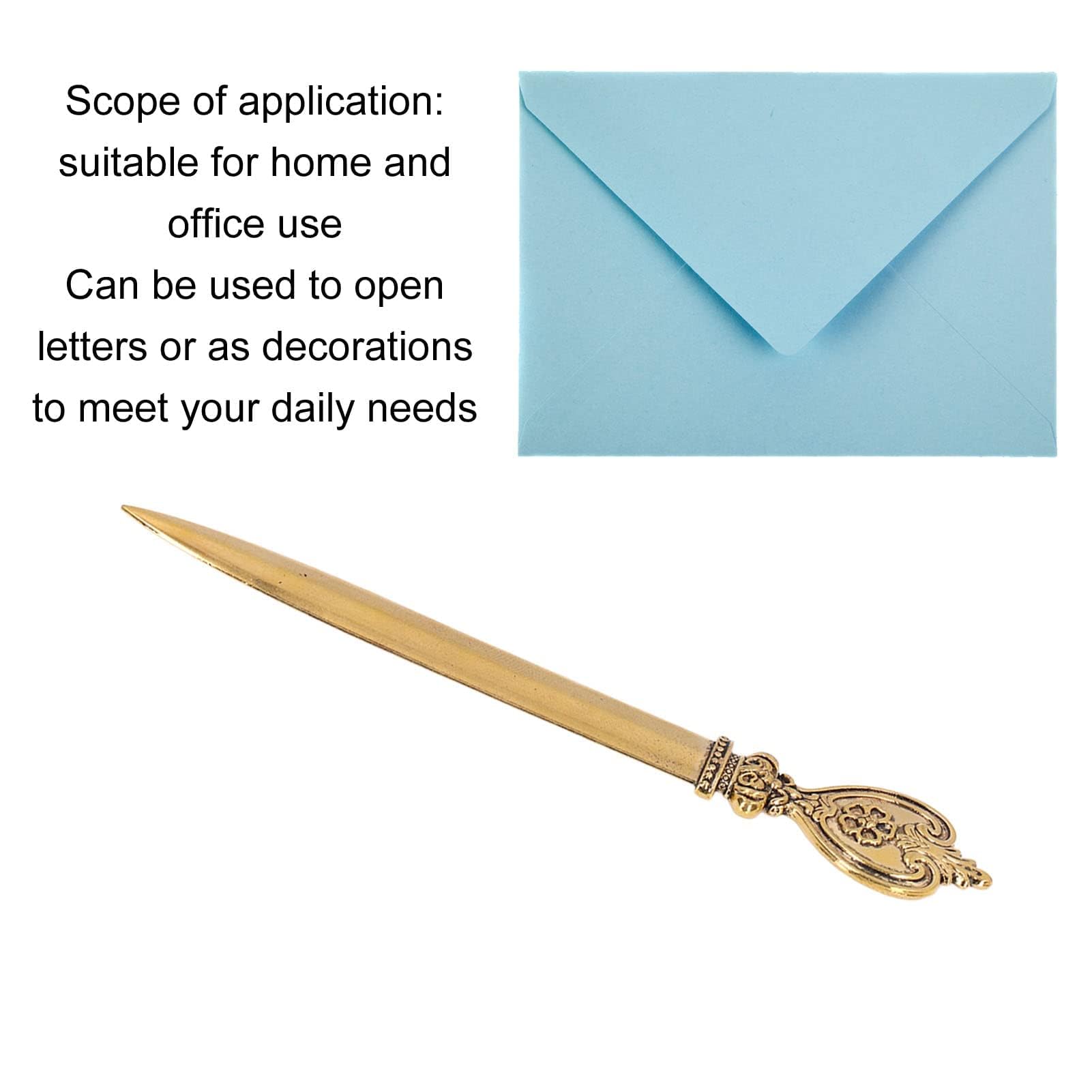 HERCHR Ouvre-Lettres Rétro en Métal Plaqué pour Bureau Maison