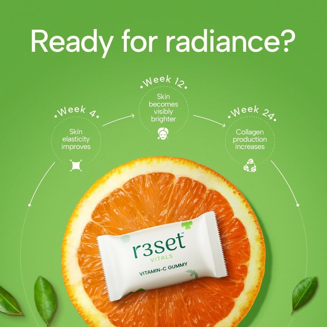 R3Set Vitamin C Gums | Increases immunity and improves skin glow. Support overall welfare | Vegetarian | Gluten free, 60 gums R3Set Vitamin C Gums | Increases immunity and improves skin glow. Support overall welfare | Vegetarian | Gluten free, 60 gums