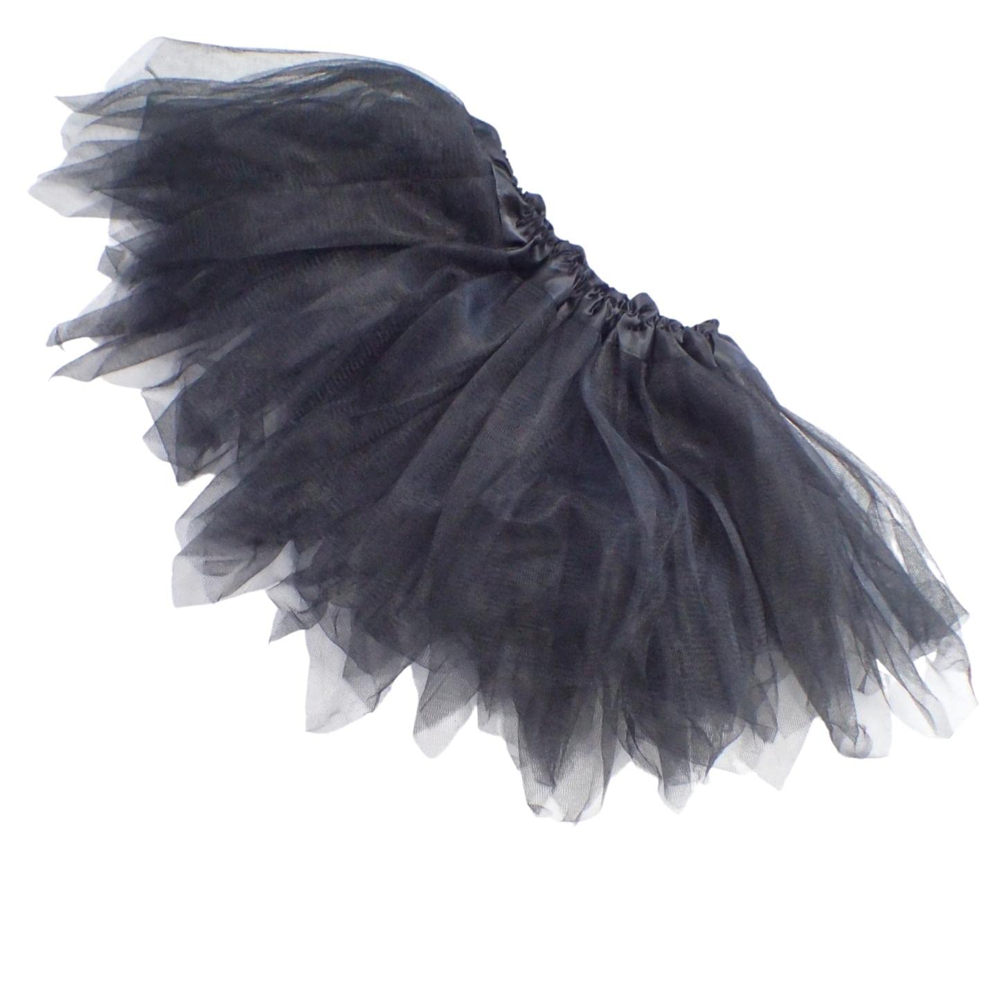 Topkids Accessories Tutu for Girls, Angel Costume, Princess Dress Up, Ballerina Costume for Girls, Glitter Skirt, Kids Tutu, Ballet, Toddler Dress up, Fairy Costume (Plain Black)