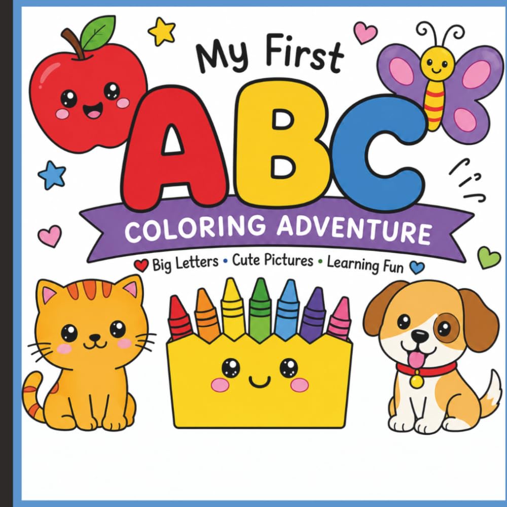 My First ABC Coloring Adventure: Learn Letters A-Z with Big ABC Coloring Pages, Tracing Activities & Adorable Pictures for Preschoolers