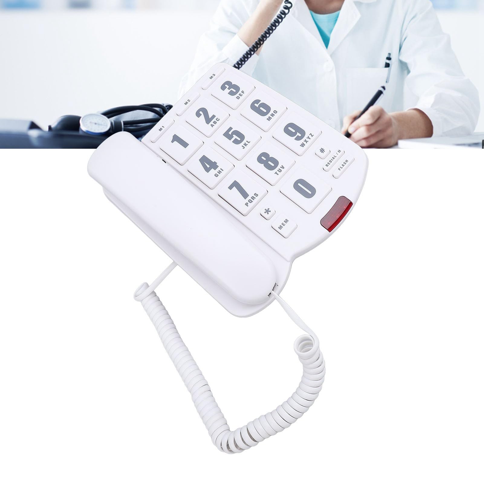 Senioren Telefon Mit Großtasten - Schnurgebundenes Festnetztelefon Mit Freisprechen, Blinklicht