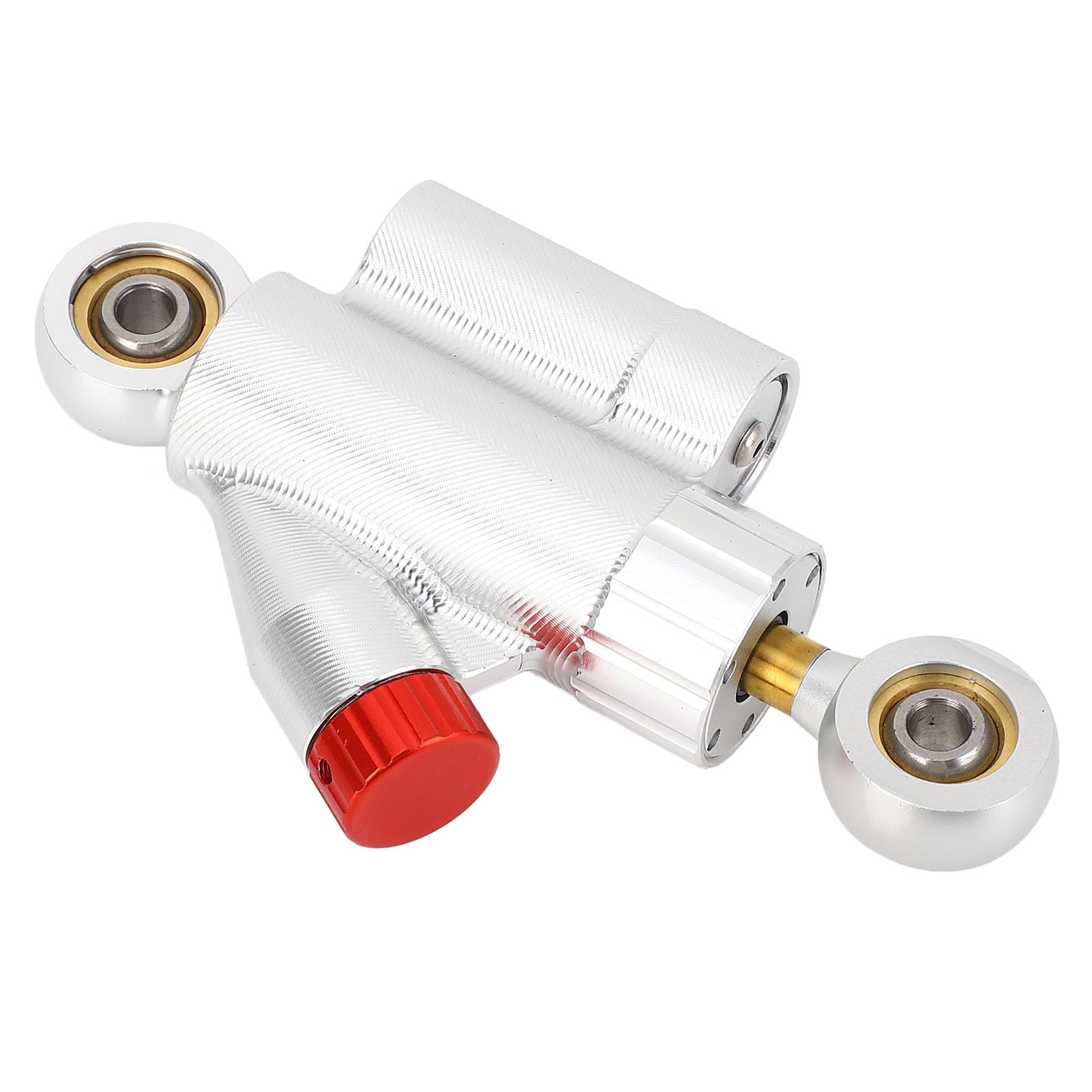 Amortiguador de dirección ajustable CNC con metodo de amortiguación completo para reducir la vibración Aleación de aluminio 6061 Ajuste universal para motocicleta para (Plata)