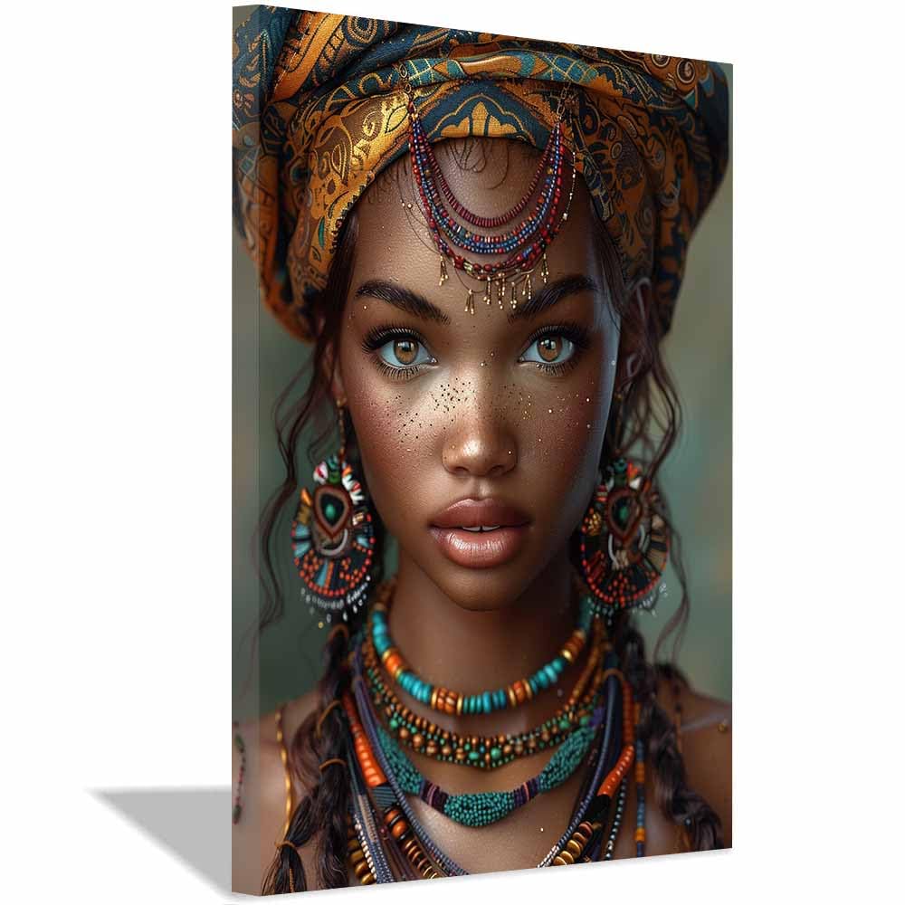 Frau Leinwand Groß XXL Deko Schlafzimmer Aesthetic Abstrakt Wandbilder Dekoration Küche Wanddeko Bild Wand Kunstdruck Art Wall Decor Canvas(Gold 86)-50x70cm Gerahmt