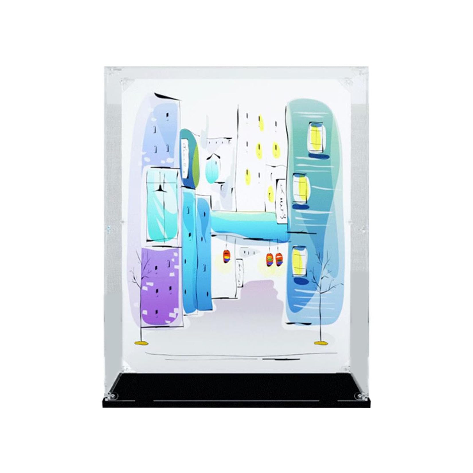 ショーケース　 WR BLUE Acrylic Display Case for Lego Friends Heartlake City Community