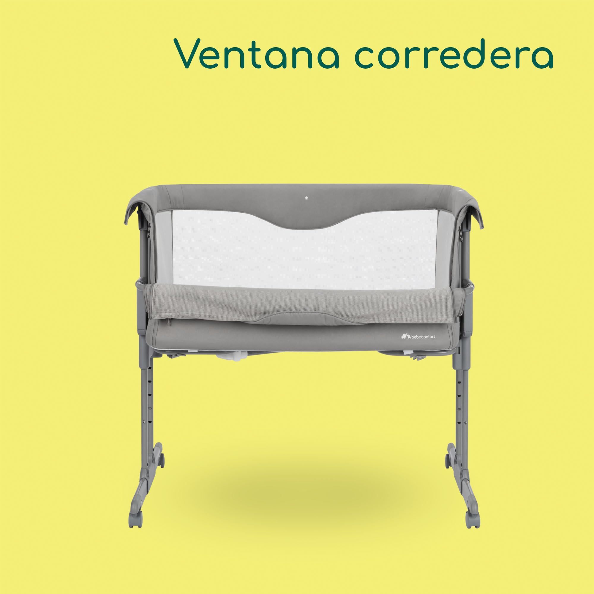 Bebeconfort Amara, Cuna Bebé, 0-6 Meses, 0-9 kg, Cuna Colecho Bebé, Cuna de Colecho y Moisés 2 en 1, Cuna Plegable en 3 Segundos, Fácil de Mover, Práctica Bolsa de Viaje, Tinted Grey