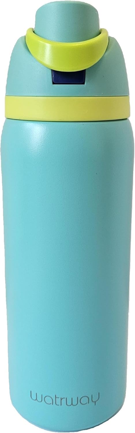 watrway® - Double-wall Stainless Steel water bottle - 32 oz - Locking Spout Cover - vacuum insulated LEAK-PROOF design - innovative dual Sip or Swig™ design with hidden straw (Royal Duty)