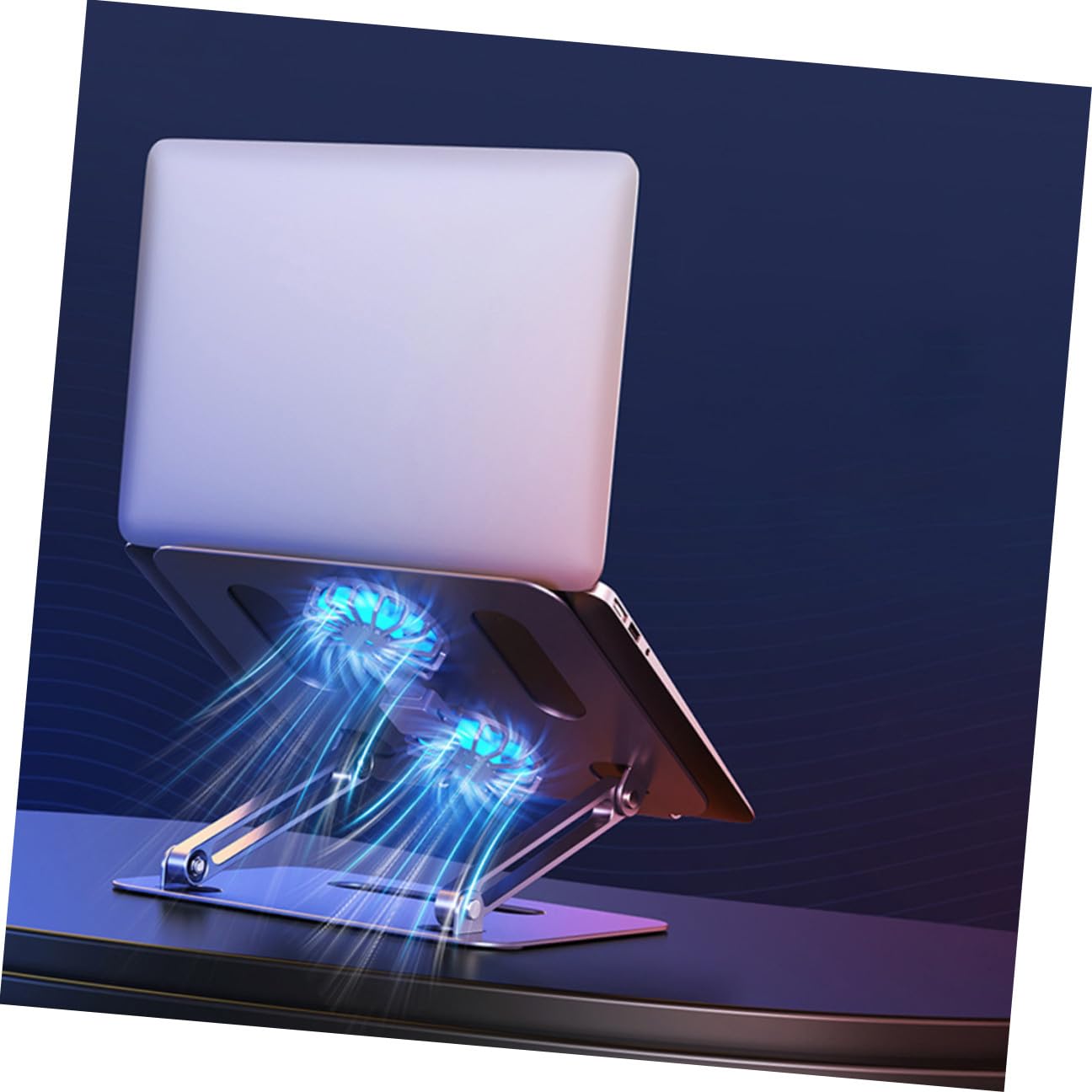 Supporto Sotto 17.3 Pollici in Lega di Alluminio per Laptop di Raffreddamento Doppia Ventola e Altezza Regolabile, Base Ventilata per Notebook per Creare Un'atmosfera Estiva