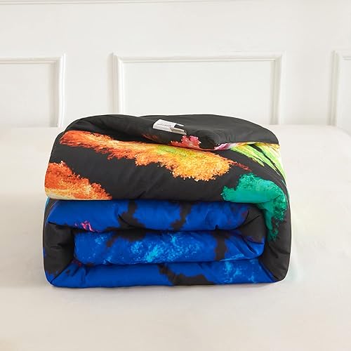 Miniatura 9 de Koniroom Juego de Edredón Tie Dye Tamaño King, Juegos de Edredón para Niños, Adolescentes Niños y Niñas, Mujeres con Estampado Temático Hippie