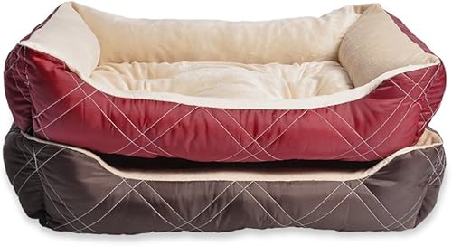 Miniatura 5 de Happycare Textiles - Cama reversible para mascotas para todas las estaciones, 25 x 21 pulgadas, color rojo