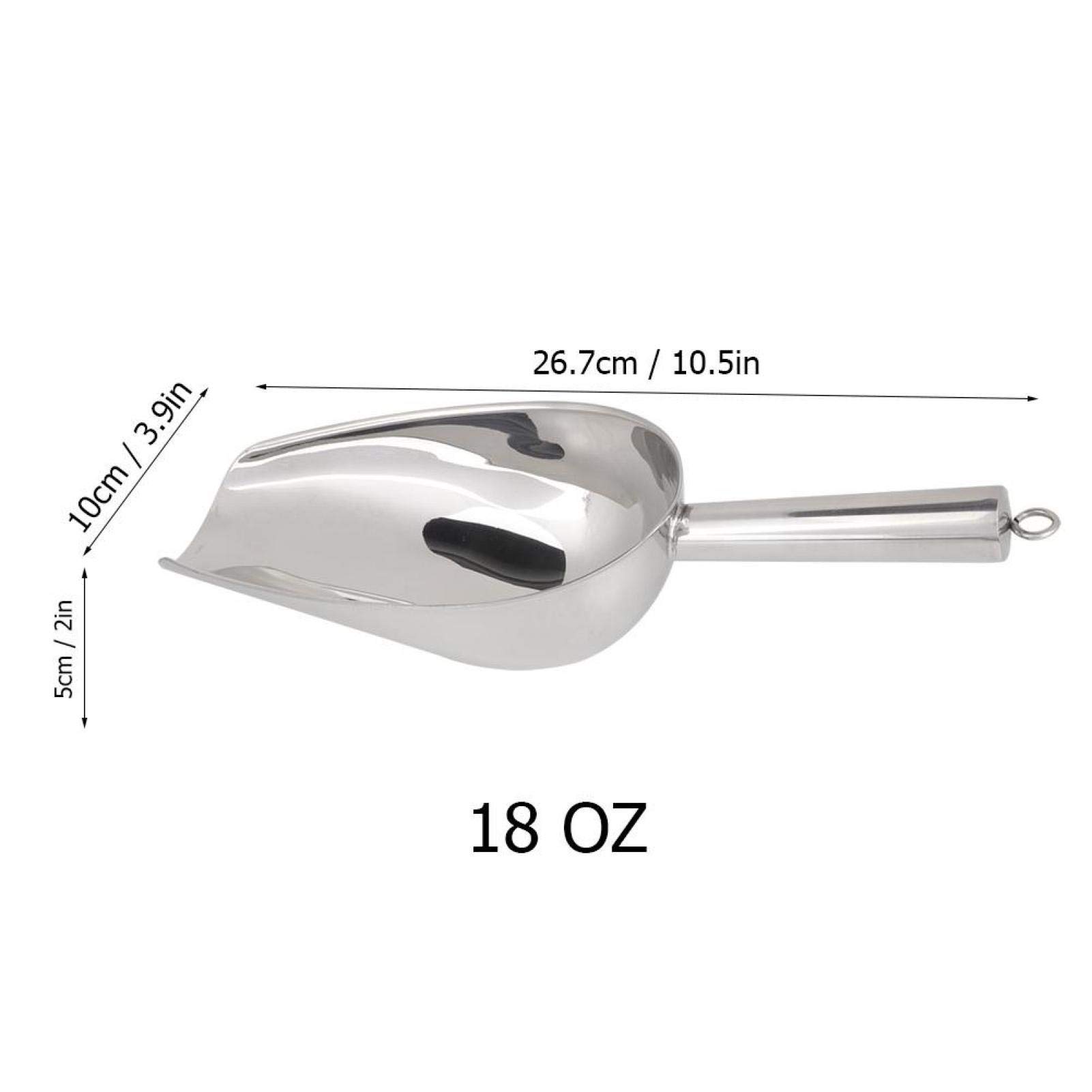 palas para hielo de acero inoxidable, irrompible Pala de Comida, Pala multifuncional de acero inoxidable, Cuchara de Café en Grano de Acero Inoxidable, pala de harina para comida de mascotas(18OZ)