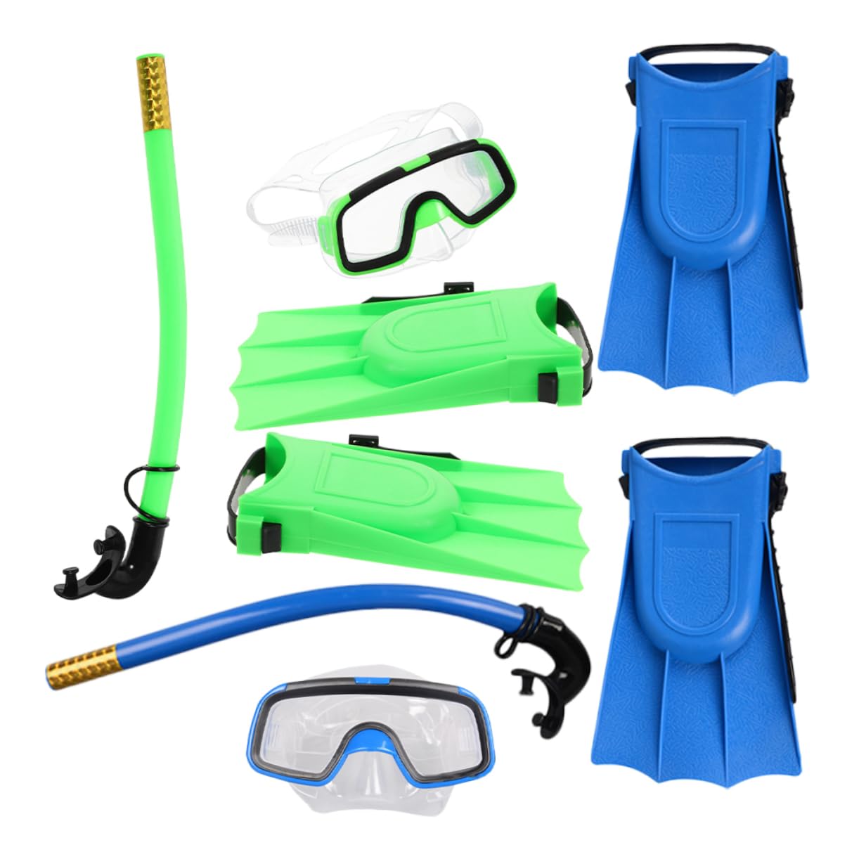 Abaodam 1 Set Child Snorkeling Gear Set Snorkeling Goggles Short Fins for Kids Diving Glasses Straw Semi-Dry Safety Goggles