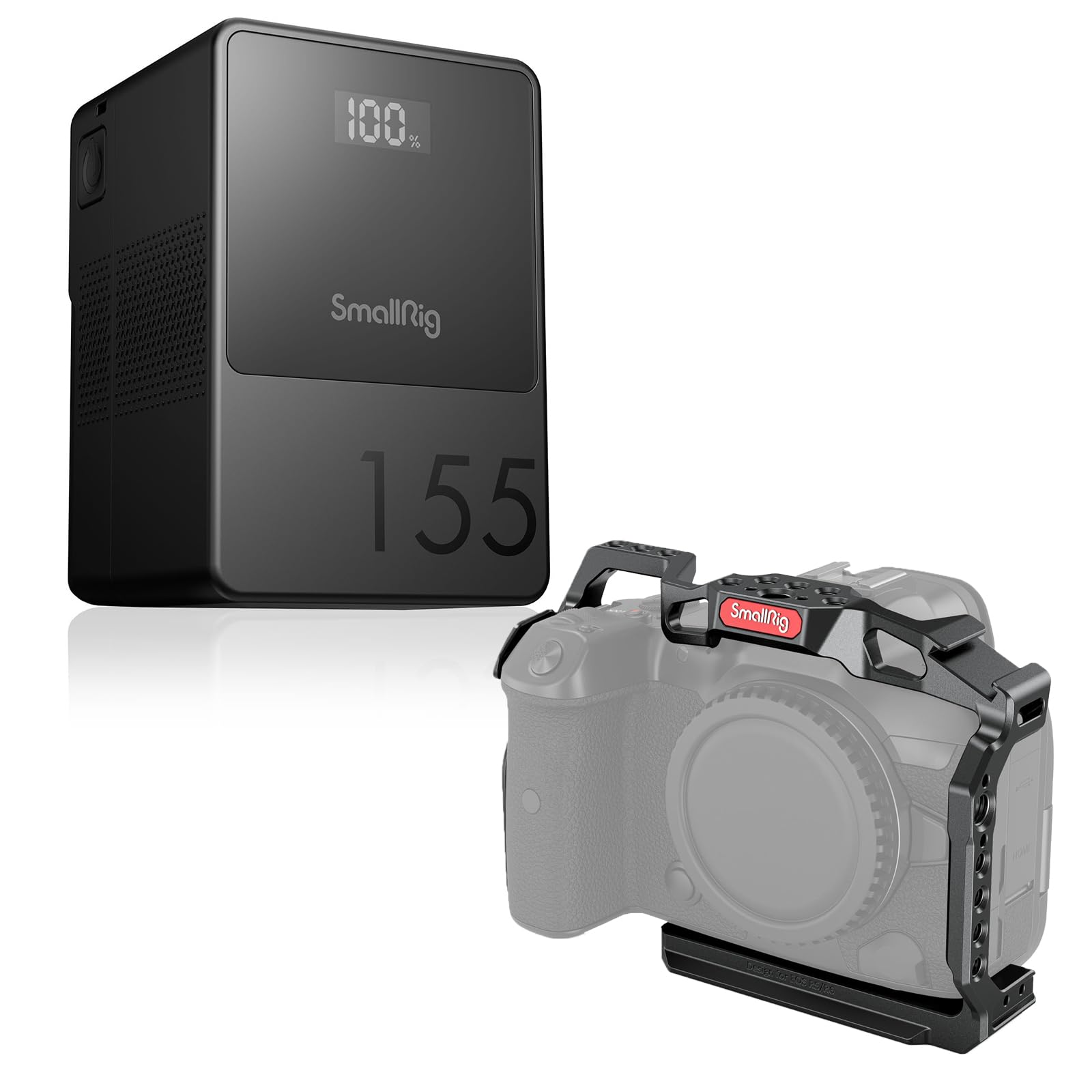 Bundle: SmallRig V Mount Battery VB155 and SmallRig Cage for Canon R5, R5 C, R6