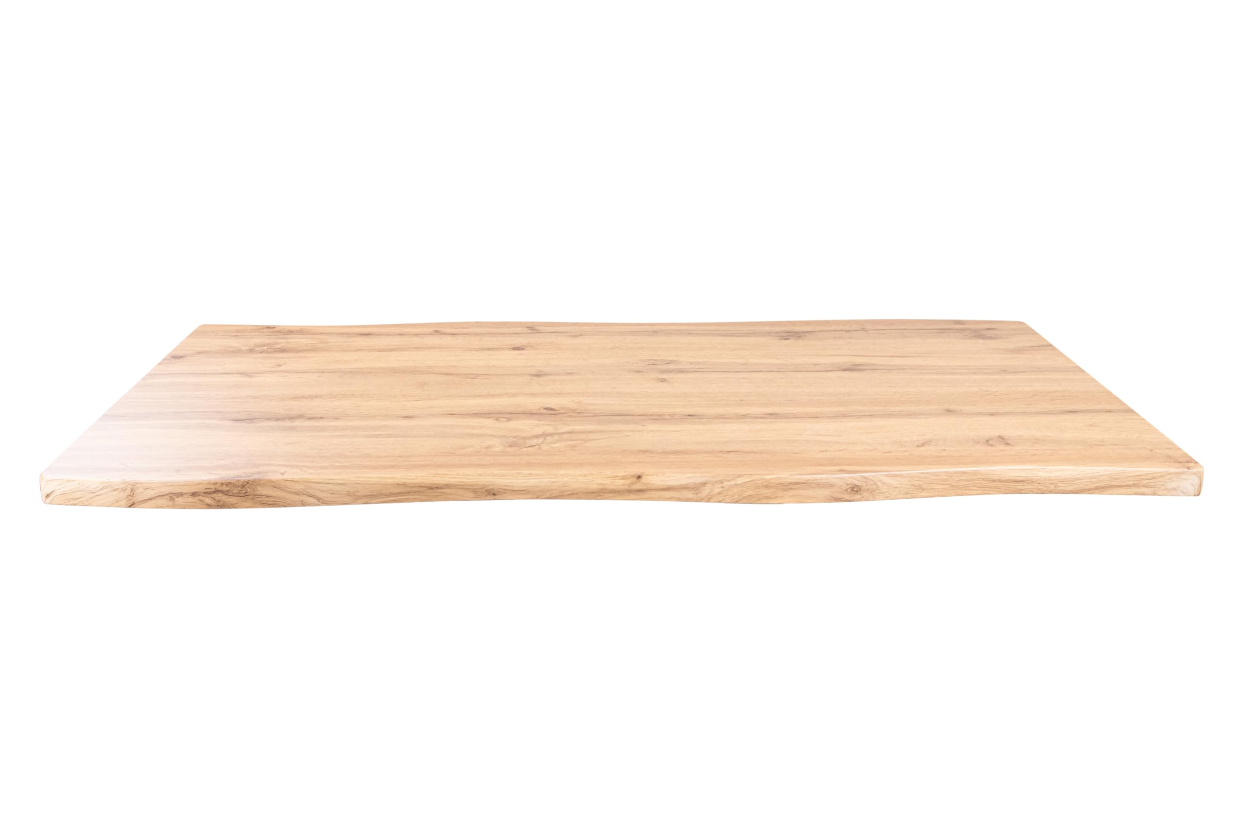 SAM Tischplatte Joan | 120 x 70 cm eckig | Holz | Farbe: Eiche | Baumkante | Holzplatte für Küche & Café