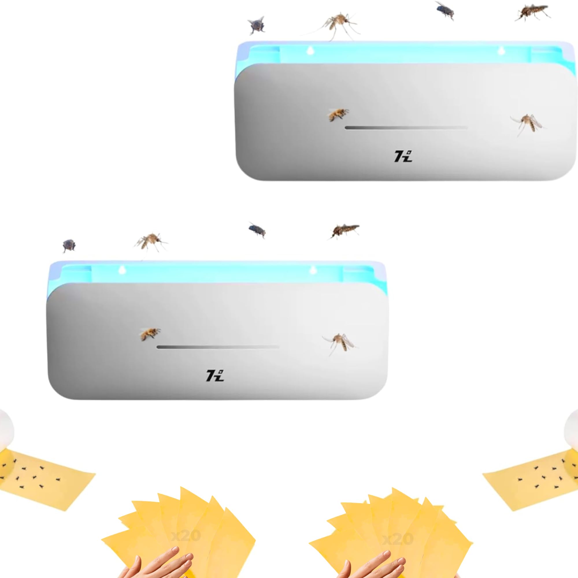 2x Lampada Elettrica per Zanzare da 220 V, Repellente per Insetti da Interno, 10 W Power Fly Killer, Luce UV da 365 nm, Senza Sostanze Chimiche, Valida per Uso Interno ed Esterno, 50 m-100 m2.