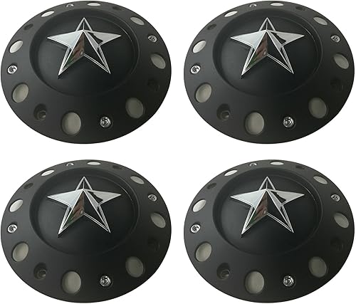 Miniatura 1 de Tapa central de rueda KMC XD Series Rockstar 775L239B Tapacubos de rueda Dually Matte Black 4PCS