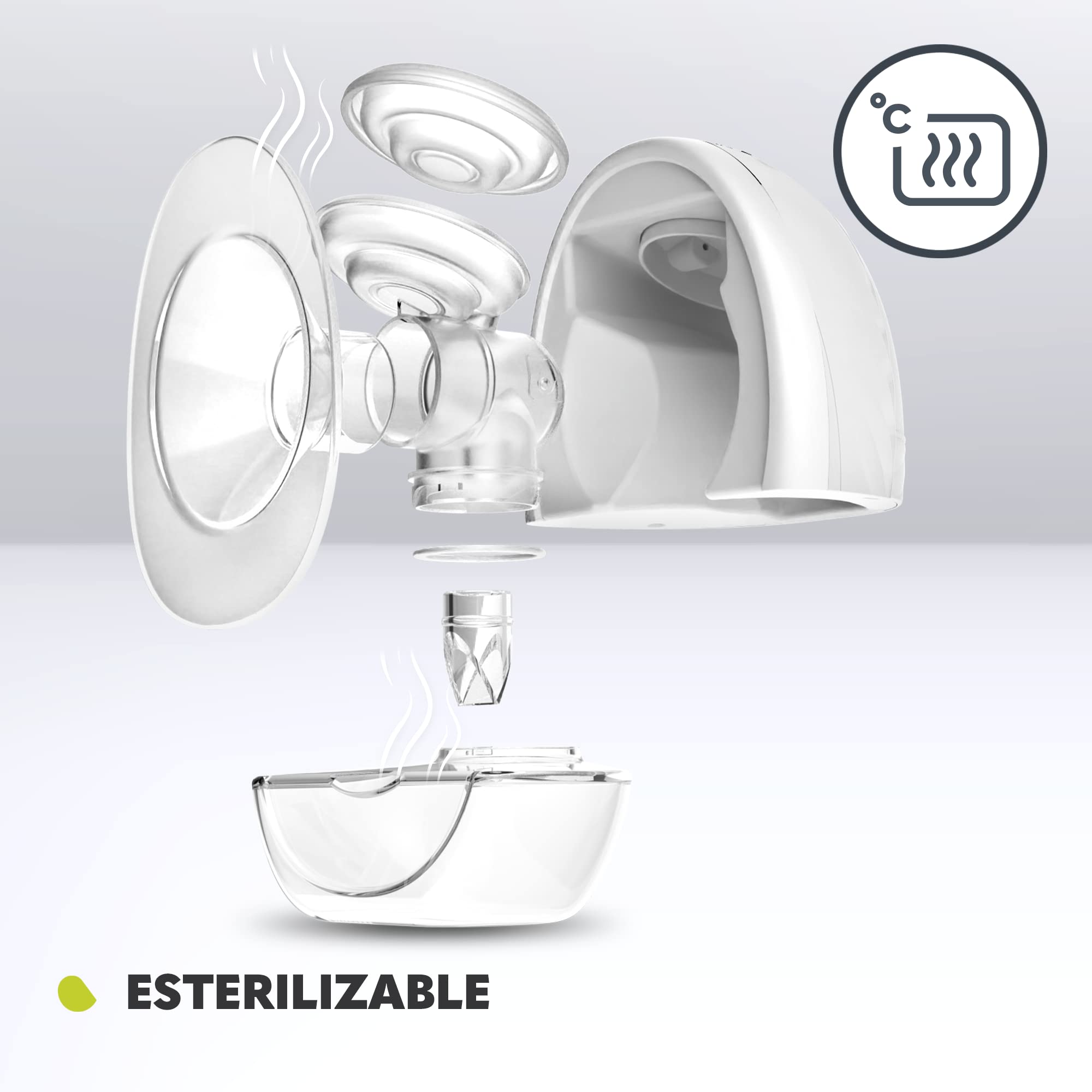 LIONELO Fidi Free Extractor de leche eléctrico, bomba de pecho eléctrica, saca leche, extractor de leche manos libres, sacaleches bebe, 2 modos de funcionamiento a 150 ml