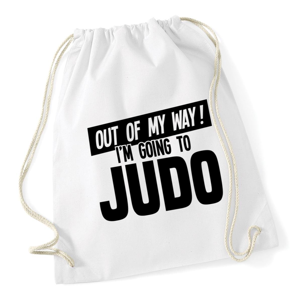 Hippowarehouse Out of My Way I'm Going to Judo Drawstring Cotton School Gym Kid Bag Sack 37cm x 46cm, 12 litres