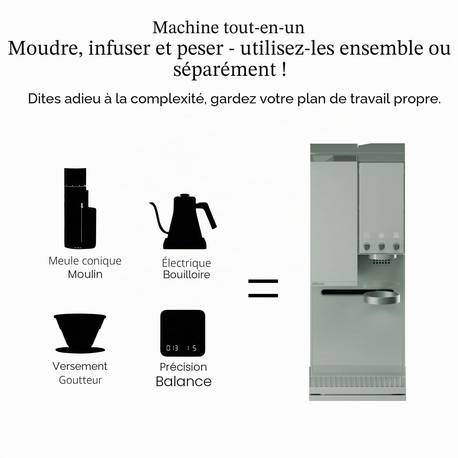 xBloom Studio – Machines à Café Automatiques 3-en-1 avec Broyeur Intégré, Balance et 3 Niveaux d’Automatisation – Cafetière à Grain avec Broyeur et Cafetière Filtre en Sage Green 220-240 V