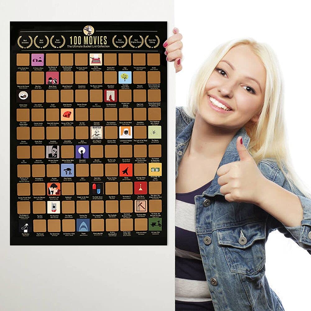100 Movies Scratch Off Poster, Bucket List Poster, Scratch Off Poster