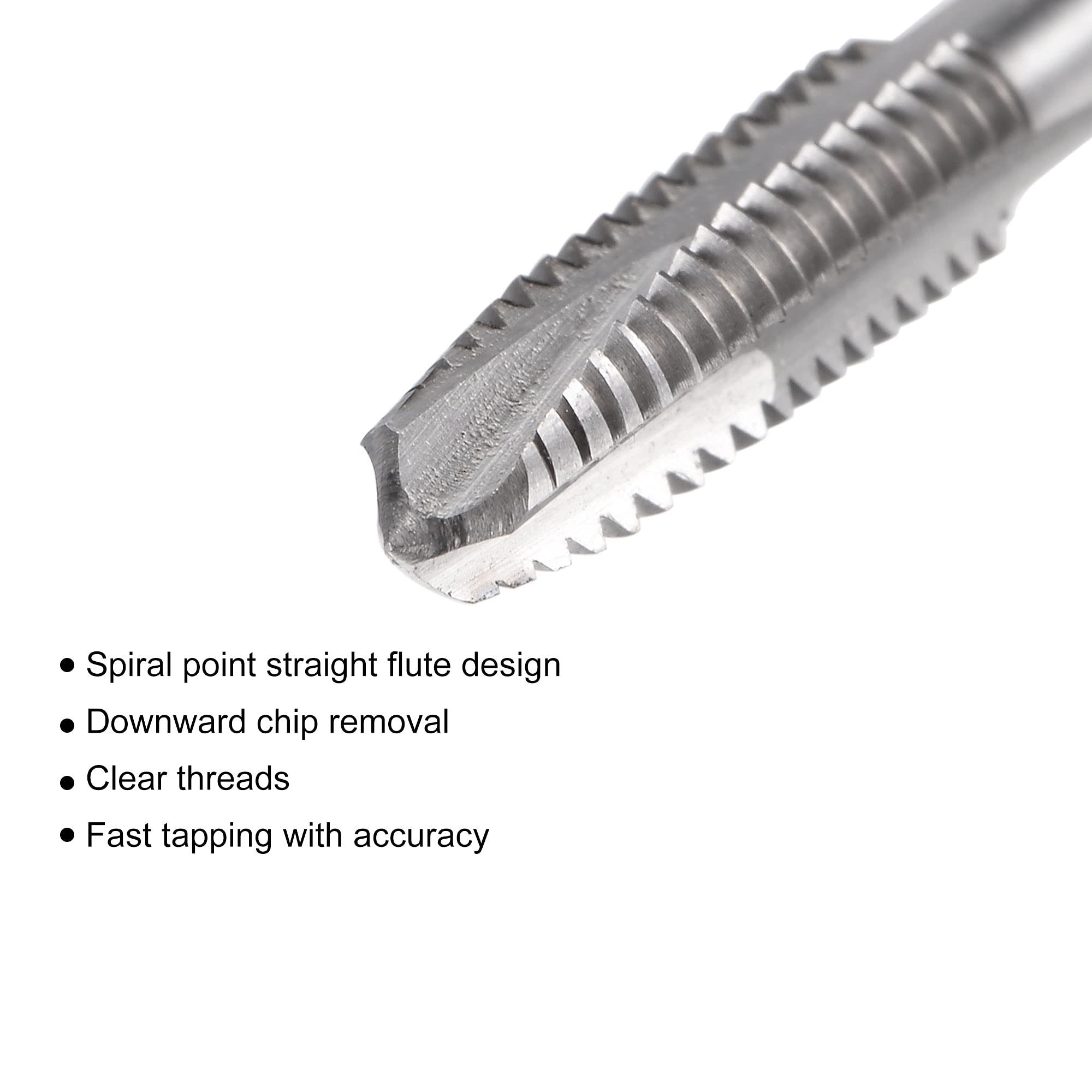 sourcing map 4-40 UNC Taraud Droit Cannelure et 2,3mm Hélicoïdal Foret Embout Ensemble Titane Plaqué 6542 Haute Vitesse Acier Trépan Forage Machine Taraudage