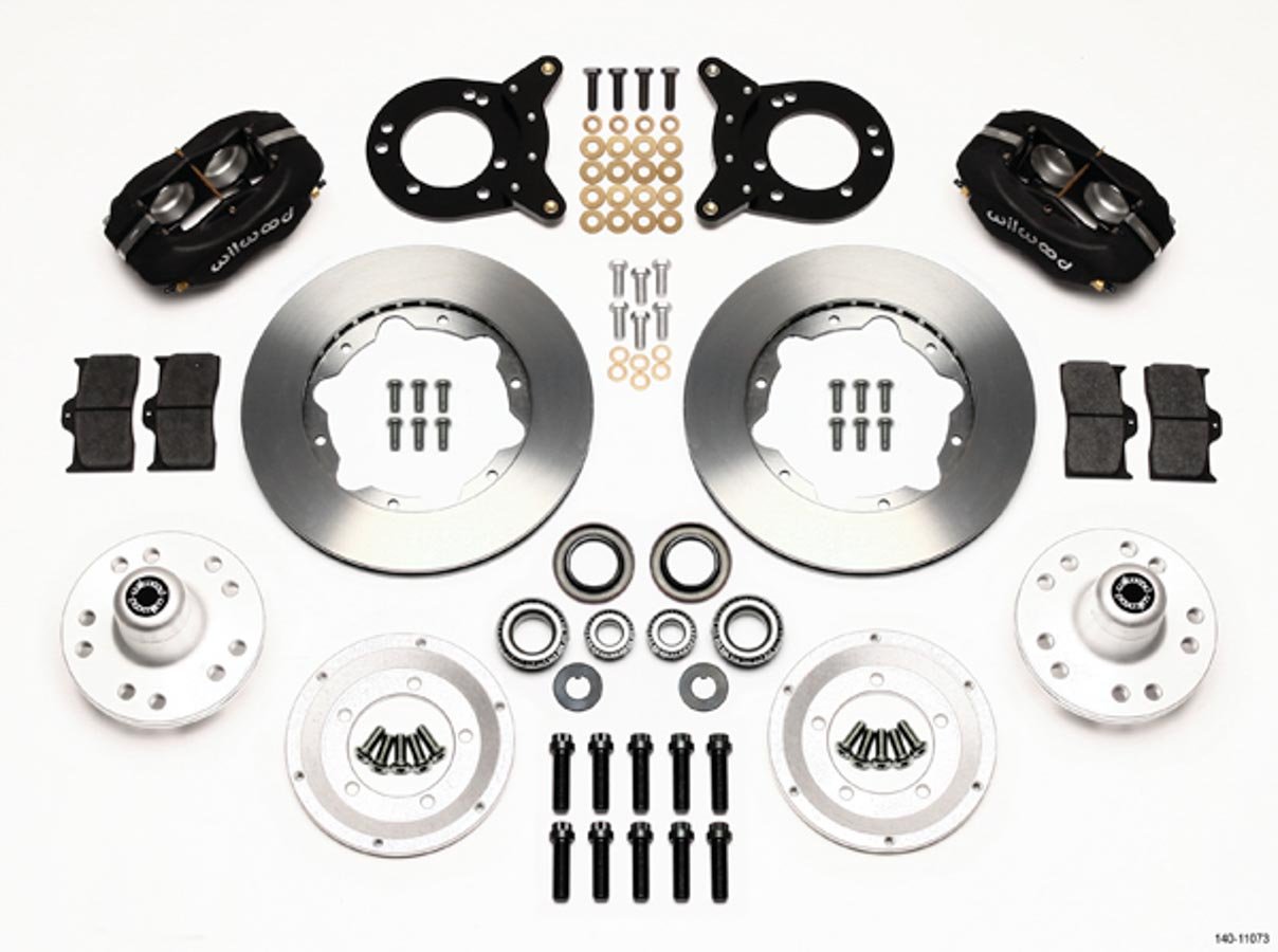 Wilwood Brake System Forged Dynalite Pro Series Front 4 Piston Caliper 11 000 in Plain Iron Rotor Offset