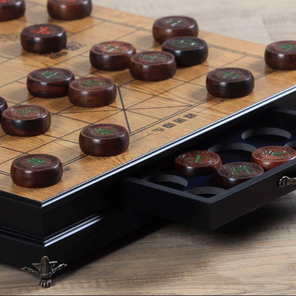 Scacchi SetMahogany di scacchi cinesi con pedale in palissandro rosso pezzi in cassetti for 2 giocatori gioco di sviluppo intellettuale regalo creativo Regali per gli amanti e gli studenti di scacchi
