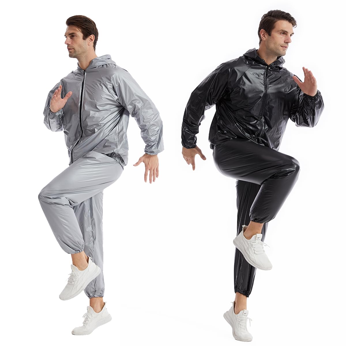 DawnBreak Sauna Sweat Suits for Women/Men Zipper Closure Hoodie Weight Loss Fitness Exercise Gym Workout Suits