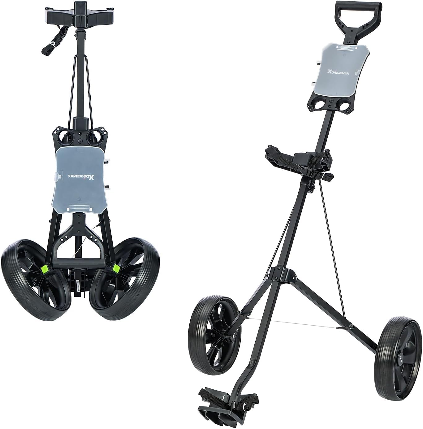 XDriveMax GC01 - Carrito de Golf de 2 Ruedas, Carrito de Golf Plegable para Palos de Golf, Carrito de Golf Ligero y Plegable