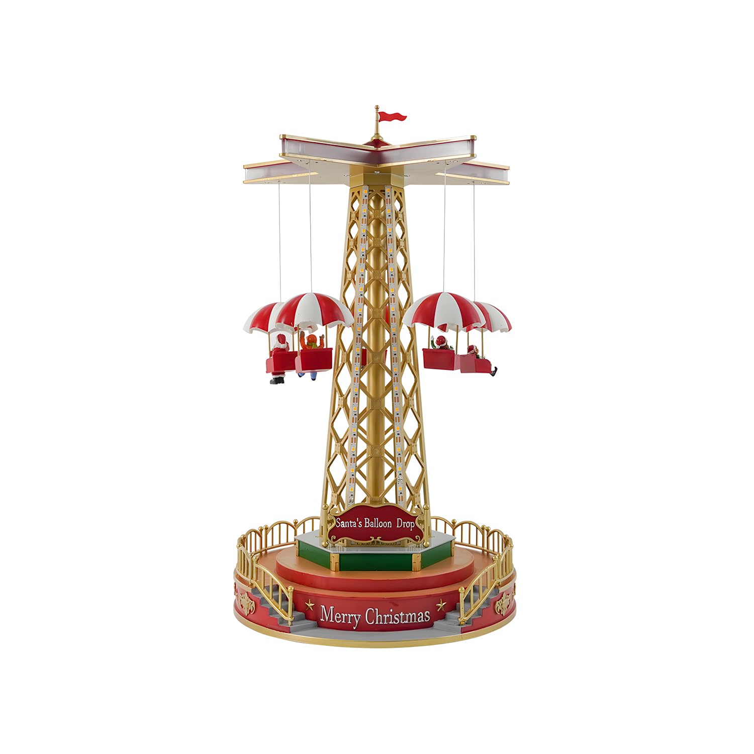 Wintem Giostra Natalizia in Movimento con Musica e Luci LED - Ideale per Decorare Casa o Villaggi di Natale Durante Il Periodo Natalizio - Realizzato in Materiali Resistenti - 44.5x24,5x24.5cm