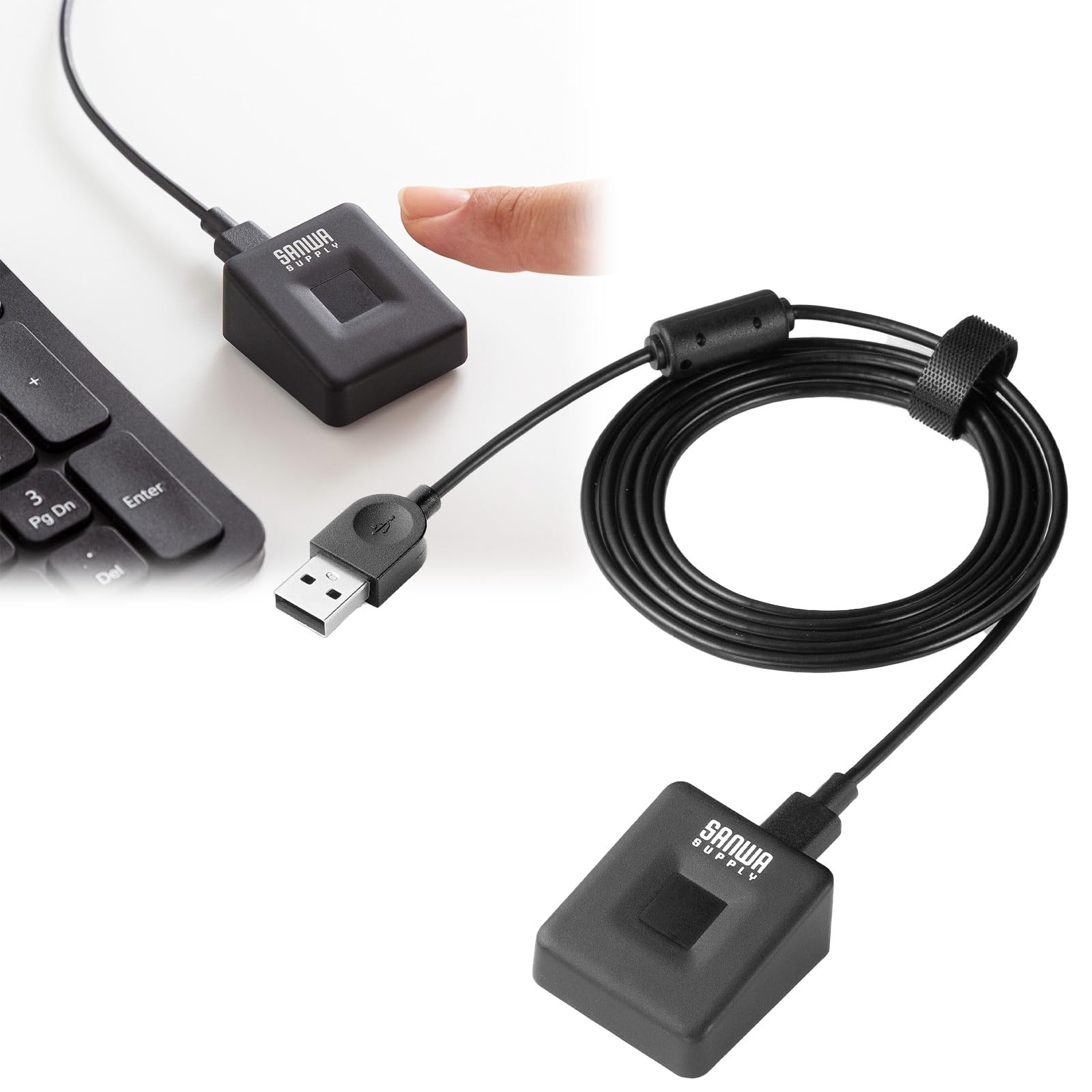 Amazon | イーサプライ 指紋認証リーダー PC用 USB接続 MoC搭載 