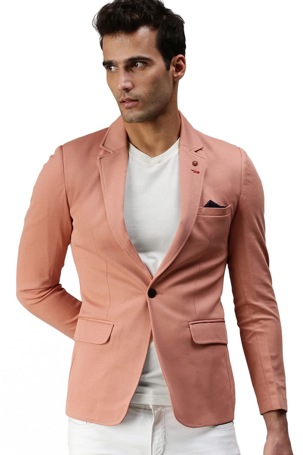 showoffff SHOWOFF Men's Cotton Blend Solid Blazers_LBR7500_Peach-picture-14