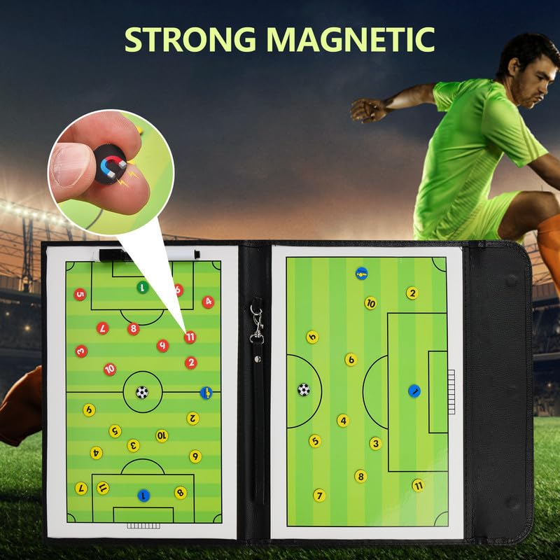 Flintronic Pizarra Táctica Fútbol Magnética Portátil Tablero Entrenamiento Entrenador con Imanes