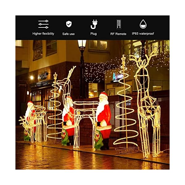 Auting 20M Lichterschlauch LED 200 LEDs, Lichterkette Aussen Warmweiß für Innen Außen Party Hochzeit Weihnachten… – Bild 3