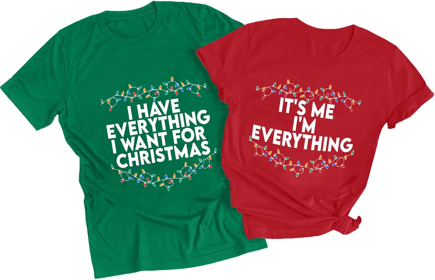 Christmas Couples Shirts His and Her Matching Xmas Outfits Funny Christmas Family Pajamas Short Sleeve Tees Top