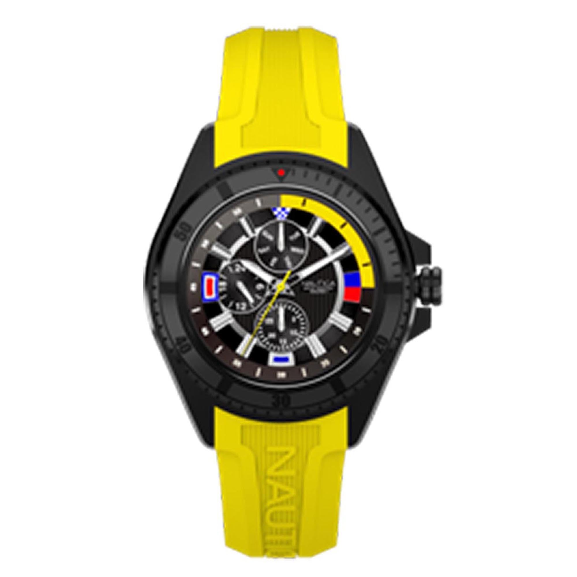 Nautica NCT Leeway - Reloj con Correa Amarilla (Modelo: NAPLWF5O2)