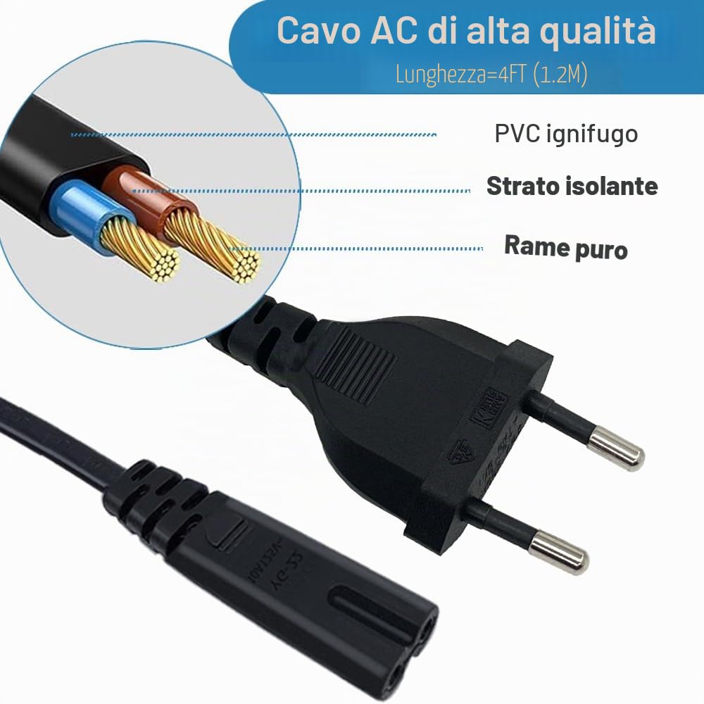 HWX Adattatore di Settore 29V 2A, Poltrona Reclinabile, Alimentazione Elettrica per Divano con Cavo AC Elettrico