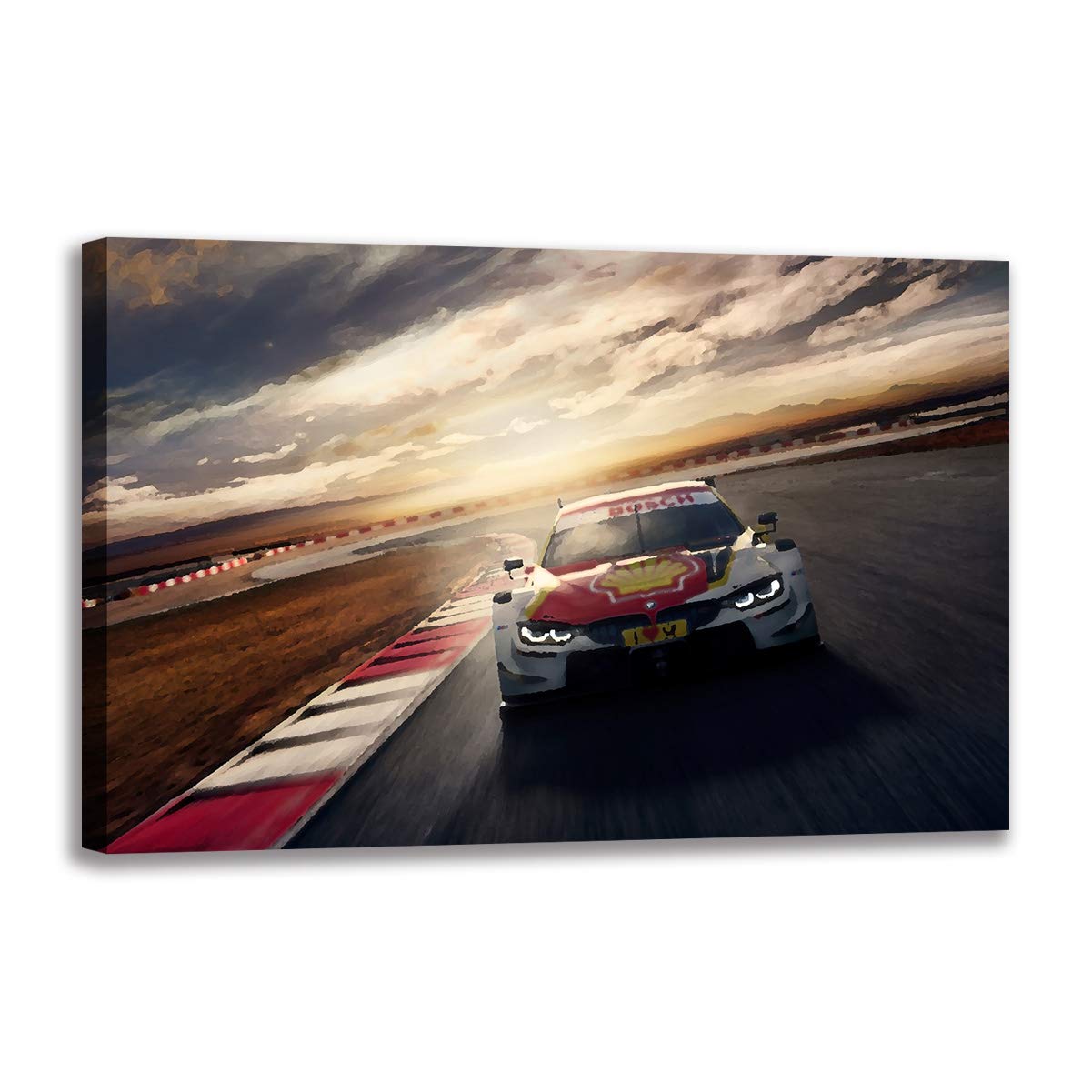Toile M4 voiture de sport encadrée pour sublimer un mur vide