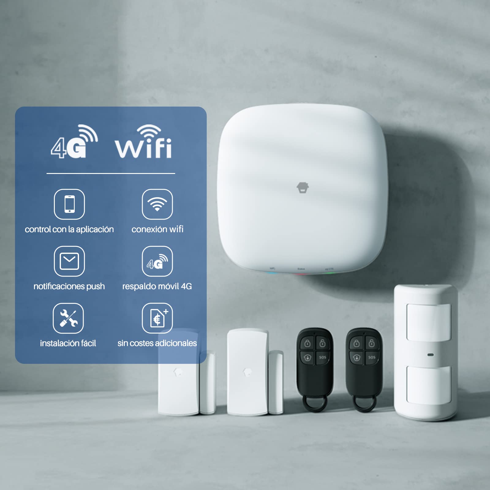 Detector de movimiento - Alarma inalámbrica para el hogar con Mermaid inteligente WiFi / 4G
