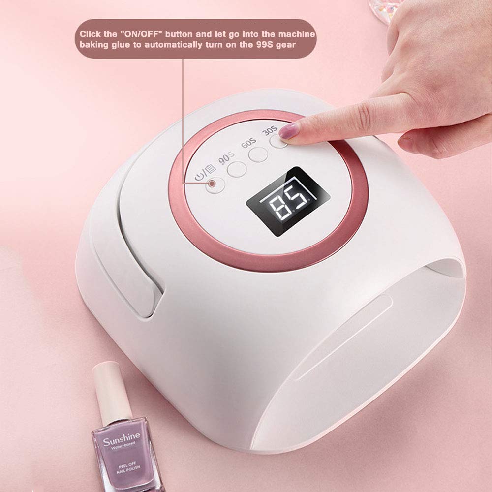 lamparas para uñas. Lámpara de uñas de gel inalámbrica LED de 72 W, secador de uñas LED recargable con batería de alta capacidad de 10000 mAh, luces de uñas de gel profesionales, herramientas de manic