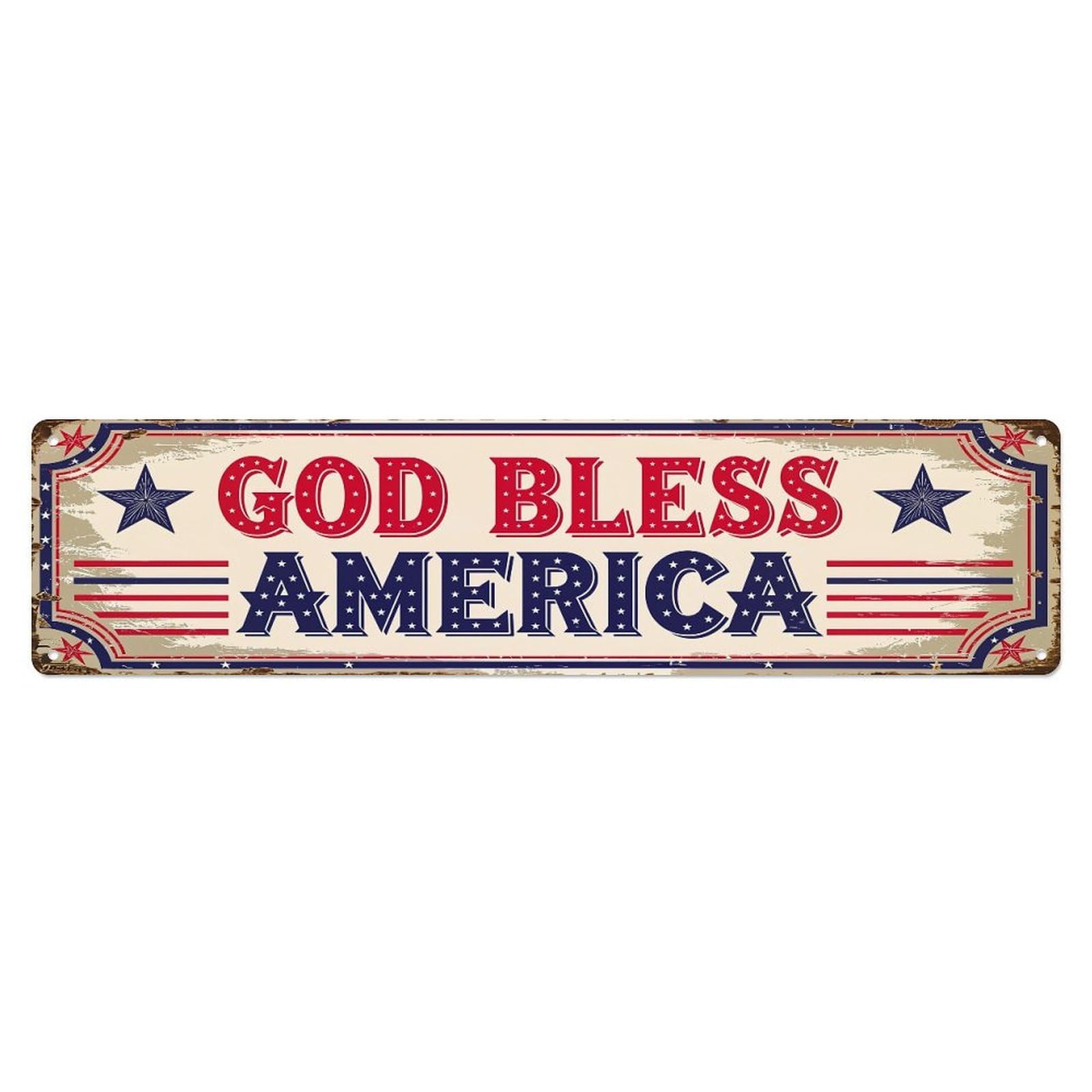 God Bless America Patriotic Sign Metal Tin Sign Plaque