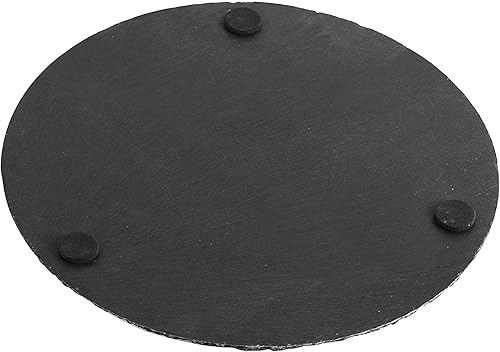 Miniatura 4 de FUNSUEI Paquete de 8 tablas de queso de pizarra negra de 7.8 pulgadas, platos de queso de pizarra natural para carne, frutas, galletas, comedor de