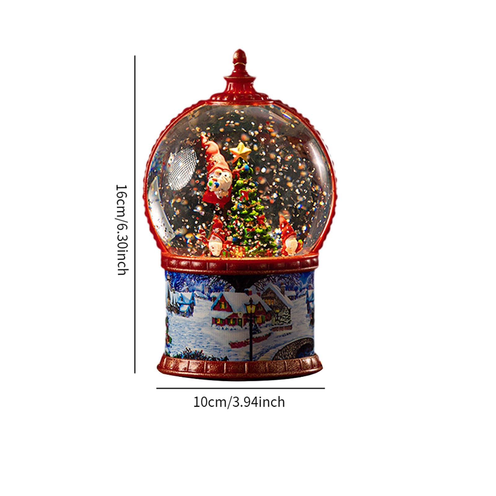 Bola de Nieve Navideña Globo Musical con Luz y Decoración de Resina con Efecto de Nieve Automática Adecuada para Regalo Adorno Interior Escenario de, Papá Noel, Individual