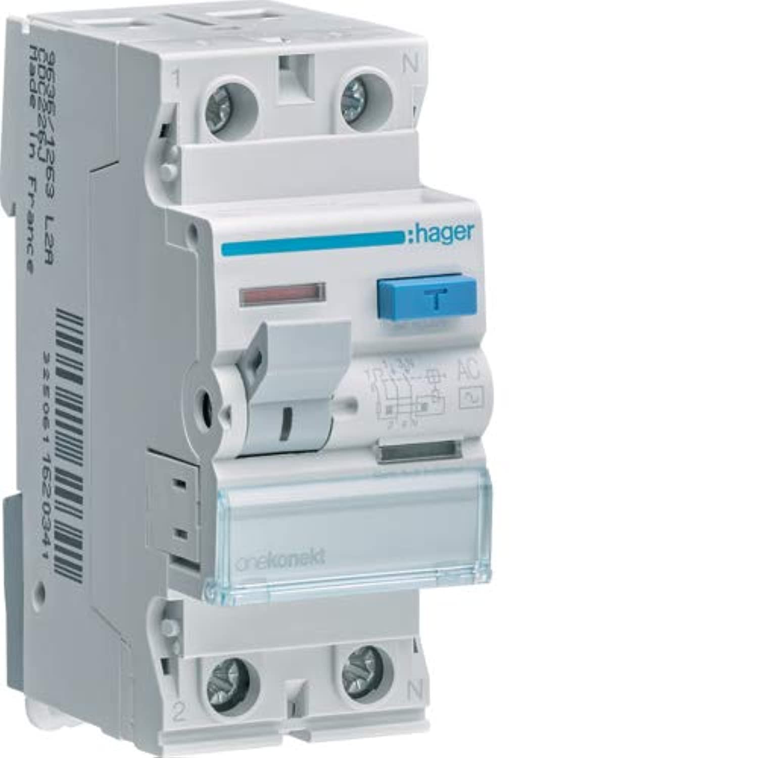 Hager Earth Leakage Circuit Breaker - 40A 2Pole 100MA (ELCB/RCCB) CEC241J