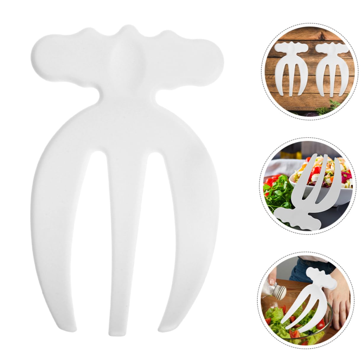 PRETYZOOM 4pcs Salad Fork Claws Salad Server Household Salad Fork Salad Serving Claw Cookware Fork Reusable Plastic Salad Hands Dessert Fork Kitchen Tool Short Salad Hands Short Handle Fork