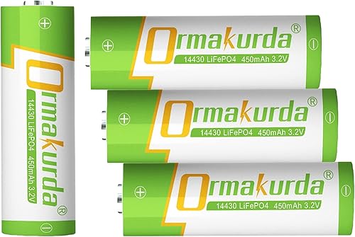 14430 Lifepo4 Batería solar, 14430 3.2 V baterías recargables para luces solares, cepillo de dientes, afeitadora, linterna, paquete de 4 disponible en Yaxa Colombia
