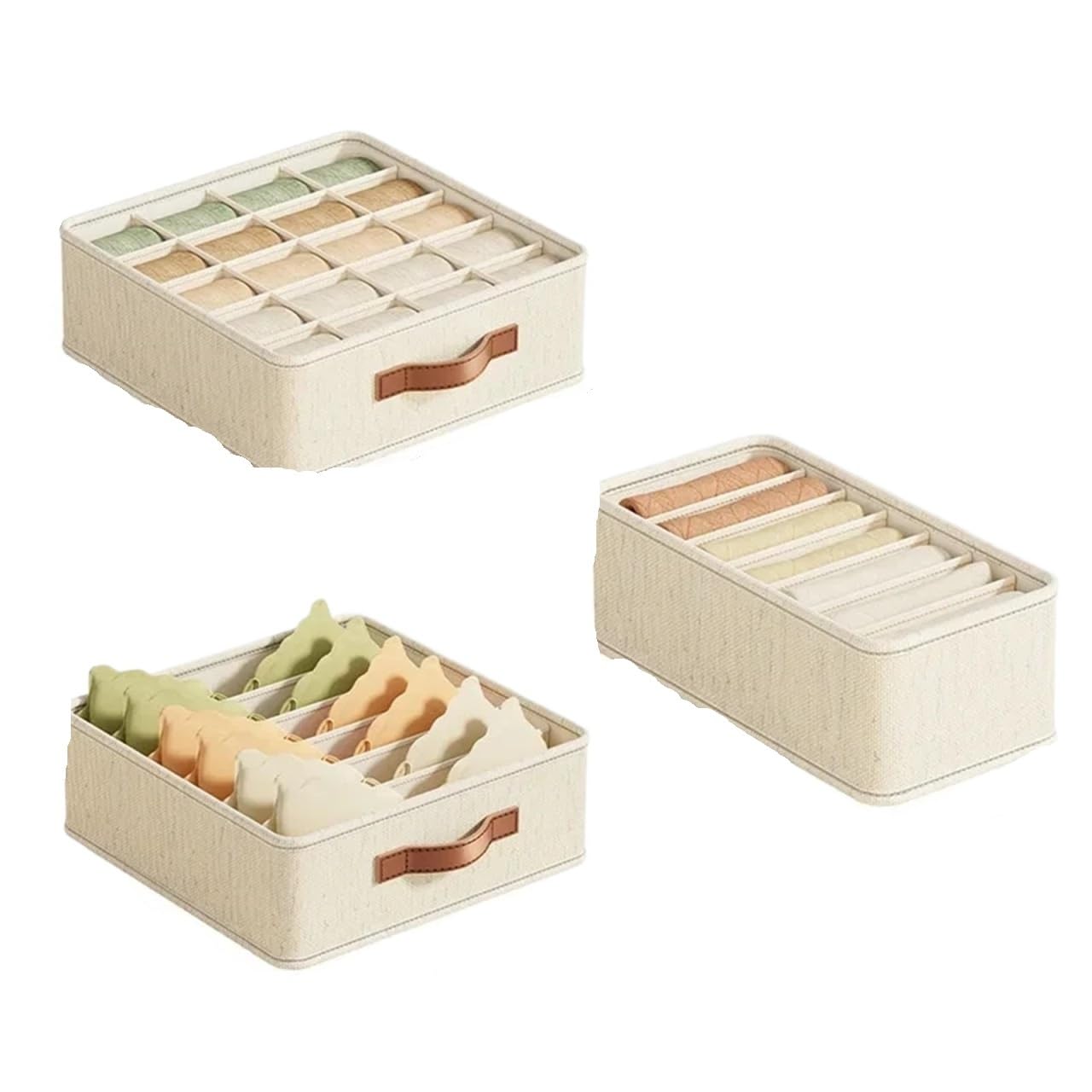 BAYNOPURIN Sock Storage Box 20/6/7Grids Cation PP Sock Bra Pants Simplicity Organizers Of Cabinets And Drawers Home Sorting Boxes Storage Organizer Box(7-6-20grids-3pcs)
